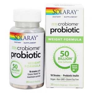 Mycrobiome Probiotic + Prebiótico Inulina Peso Fórmula 50 Bilhões de UFC - 30 Cápsula (s) vegetal (s) Solaray