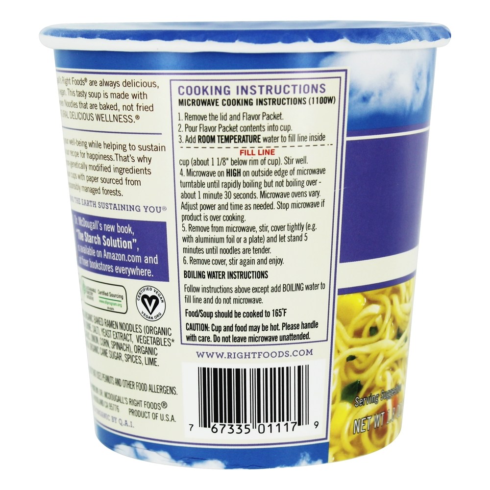 Vegan Ramen Sopa Frango - 1.8 oz. Dr. McDougall's - Imagem 4