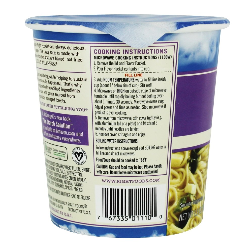 Vegan Ramen Macarrão Sopa Miso - 1.9 oz. Dr. McDougall's - Imagem 3