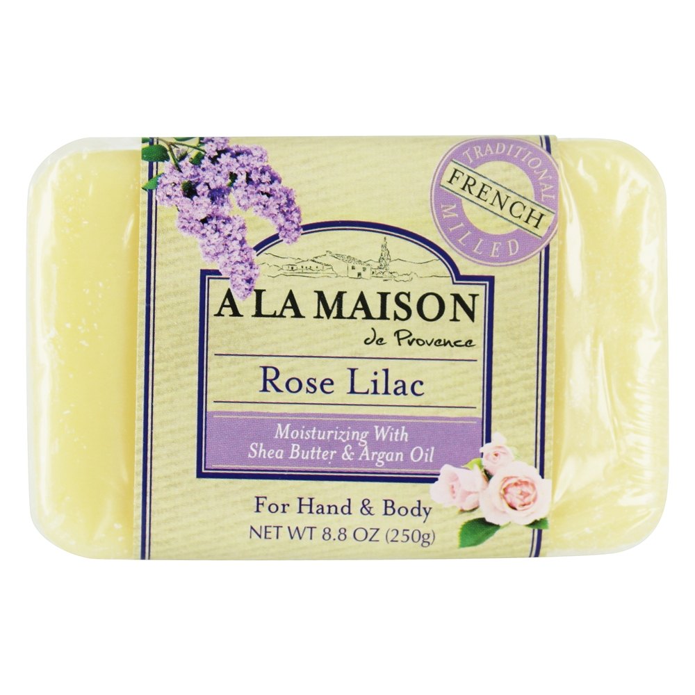 Sabonete de Moagem Hidratante Francês Tradicional para Mãos e Corpo Rosa Lilás com Manteiga de Karité e Óleo de Argan - 8.8 oz. A La Maison