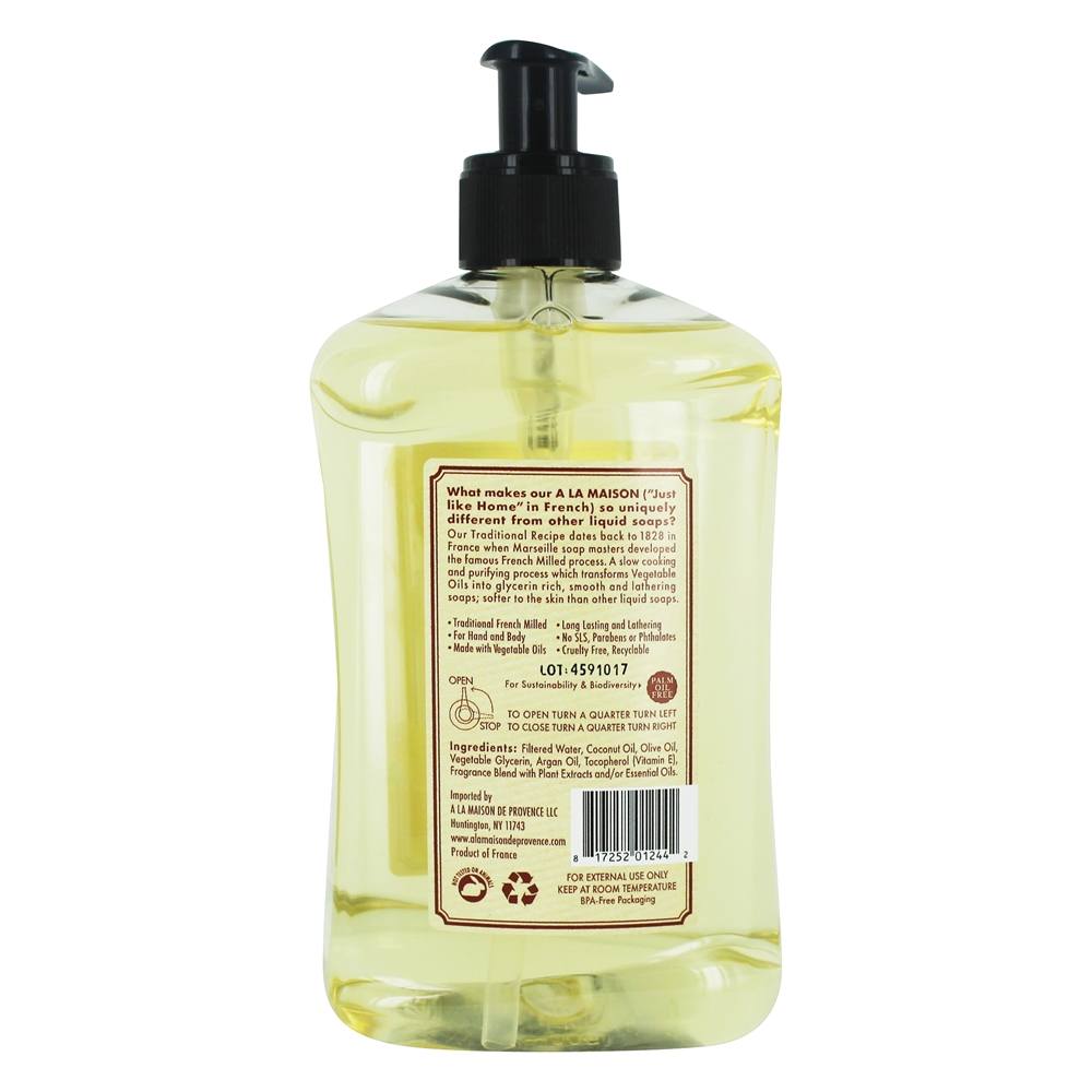 Sabão Líquido Fresco Francês Tradicional para Mão e Corpo Flor de Citrus com Óleos de Azeitona e Argan - 16.9 fl. oz. A La Maison - Imagem 2