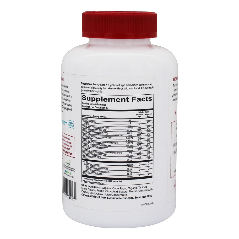 Cereja de cereja multivitamínica completa para crianças - 120 Gummies SmartyPants - Imagem 2