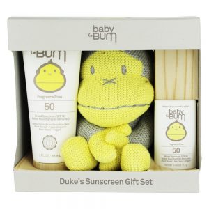 Conjunto para presente de protetor solar da Duke com brinquedos de malha Ba