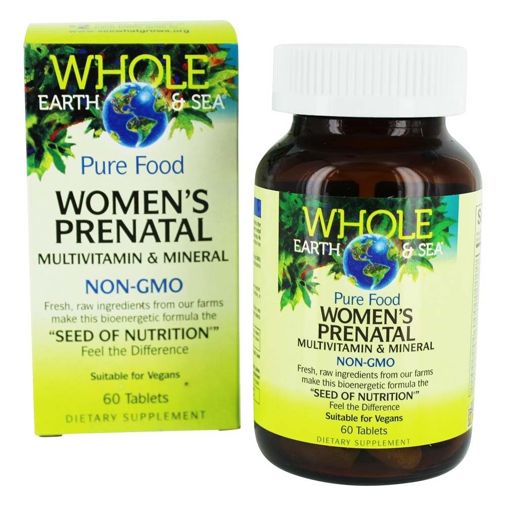 Pure Comida Mulheres Pré-natal Multivitamina & Mineral - 60 Tablets Whole Earth & Sea