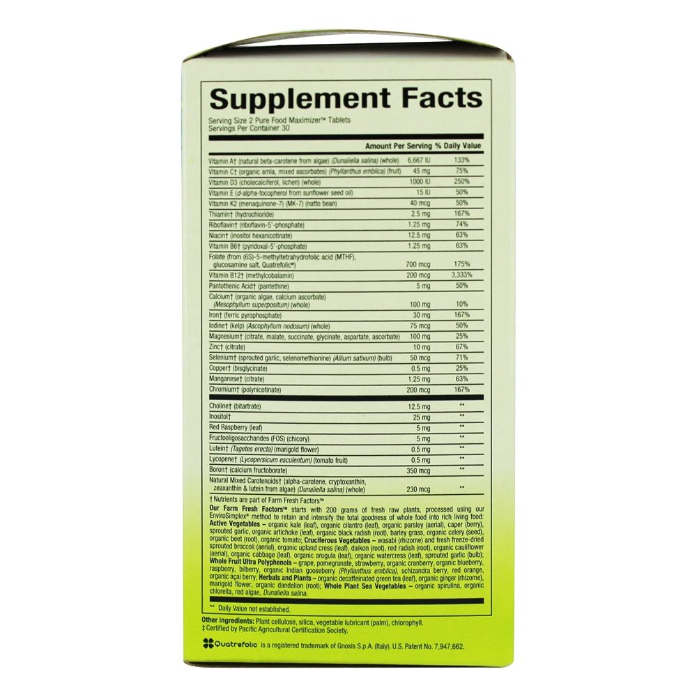Pure Comida Mulheres Pré-natal Multivitamina & Mineral - 60 Tablets Whole Earth & Sea - Imagem 3