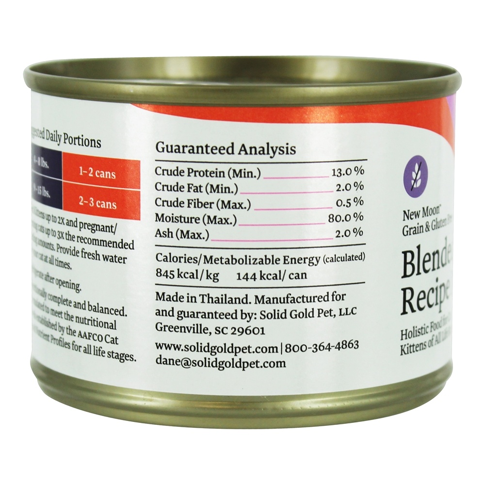 Enlatados Gato Comida Novo Lua Misturado Atum Receita em Molho de carne - 6 oz. Solid Gold - Imagem 4