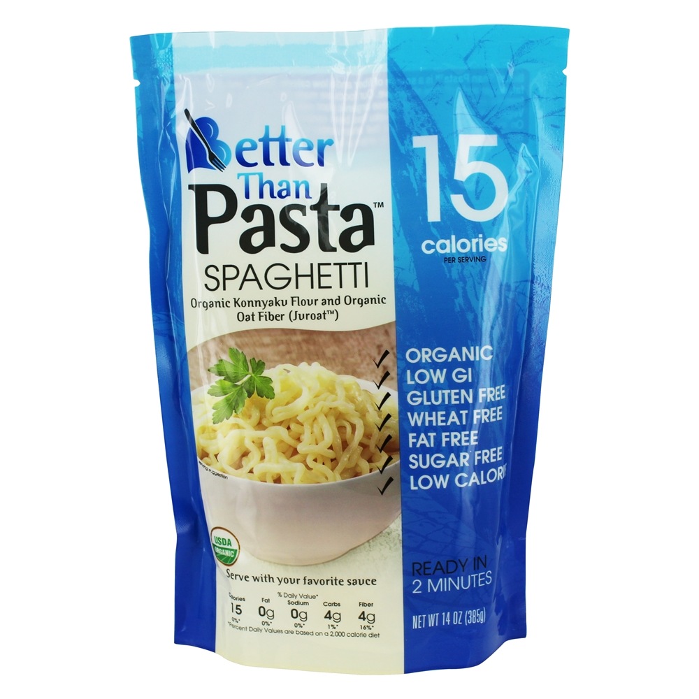 Farinha de Konnyaku orgânica de macarrão espaguete e fibra de aveia orgânica - 14 oz. Better Than Foods