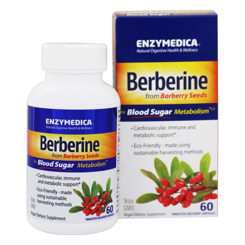 Suporte ao Metabolismo de Berberina no Sangue de Açúcar - Cápsulas 60 Enzymedica