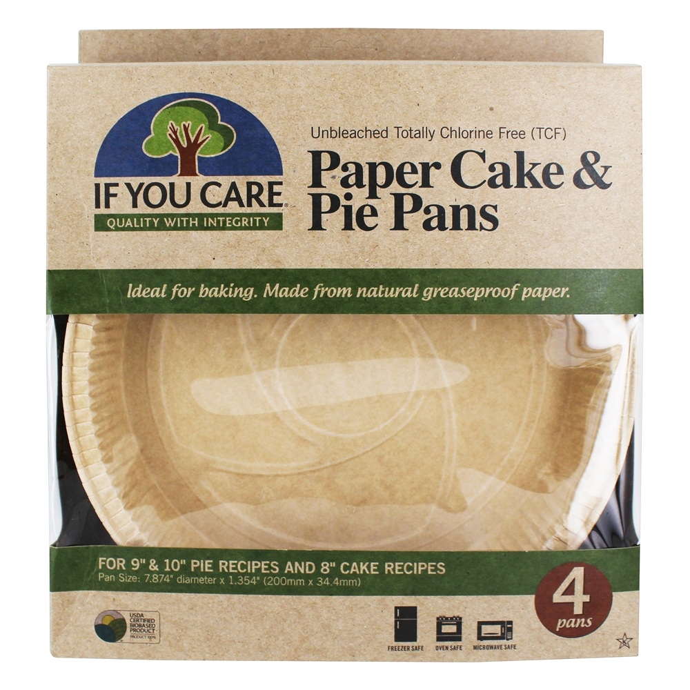 Panelas de cozimento de bolo de papel totalmente sem cloro e torta crus - 4 Panelas If You Care