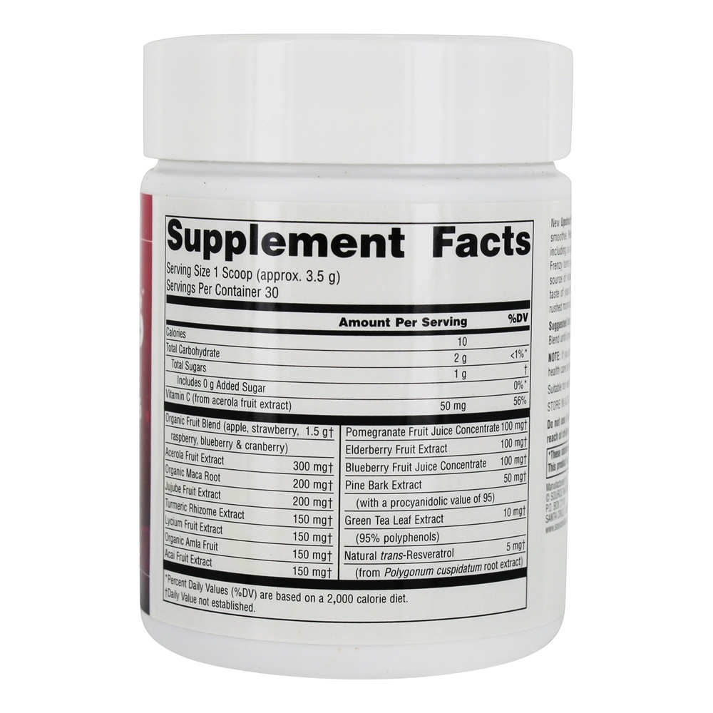 Upshots Fruto Frenesi Batido Misturar-Ins Pó - 3.7 oz. Source Naturals - Imagem 2