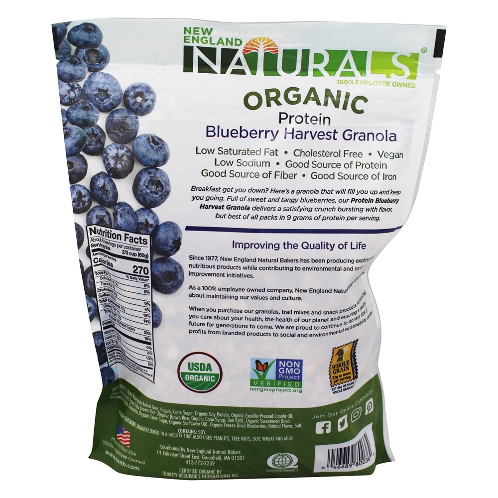 Proteína Orgânica Granola Blueberry - 12 oz. New England Naturals - Imagem 2