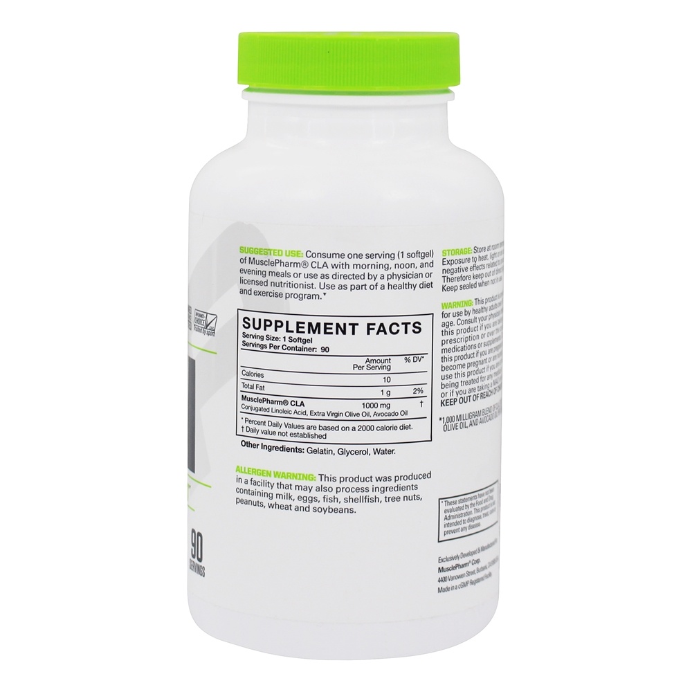 Suporte à perda de peso do CLA Essentials 1000 mg. - 90 Softgels Muscle Pharm - Imagem 2