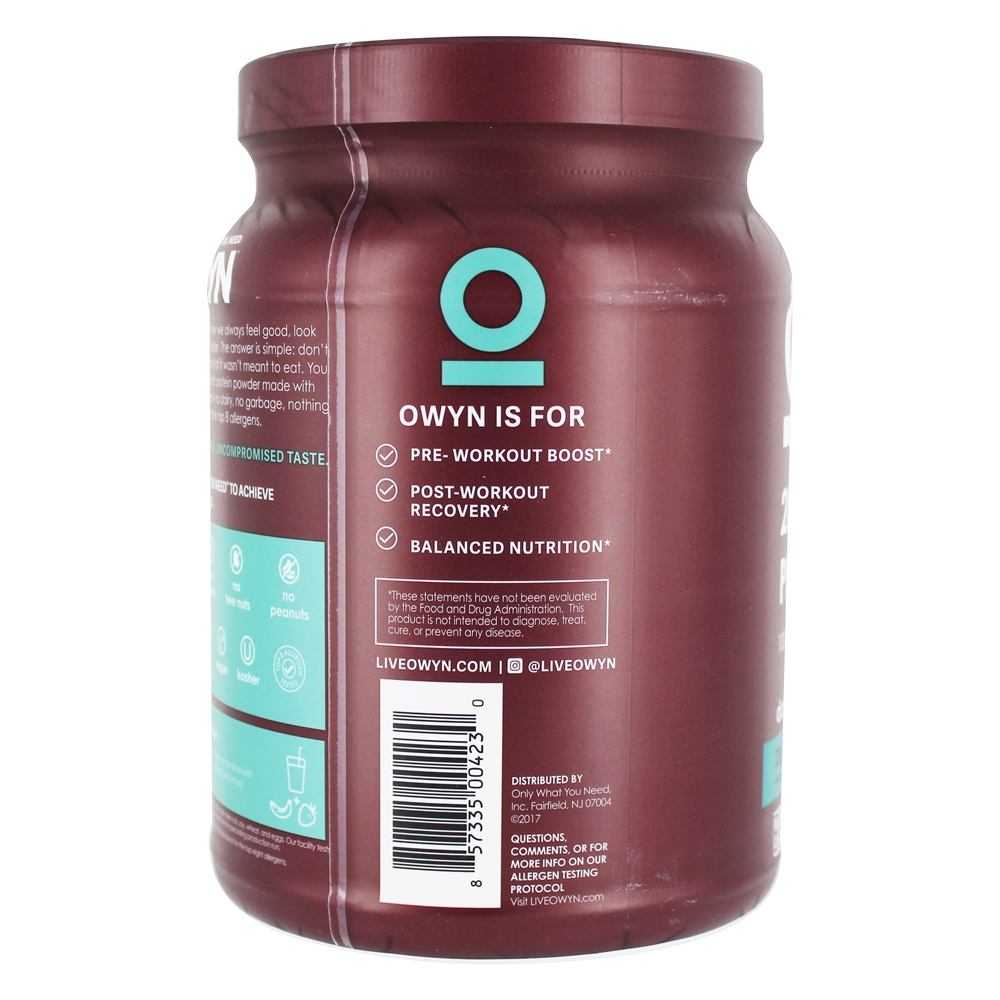 100 % de proteína em pó vegetal à base de chocolate amargo - 1.2 lbs. OWYN - Imagem 4