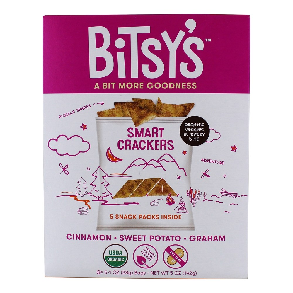 Biscoitos Inteligentes Orgânicos Canela, Batata Doce e Graham - 5 Pacote (s) Bitsy's Brainfood
