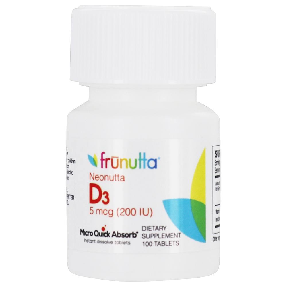 Vitamina D3 Neonutta 200 UI - 100 Tablets de dissolução rápida Frunutta - Imagem 2