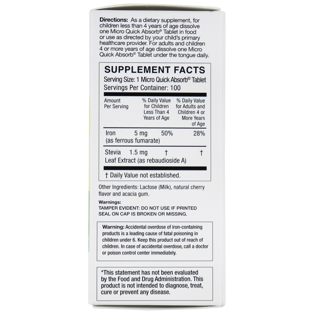Iron Kidee Formula 5 mg. - 100 Tablets de dissolução rápida Frunutta - Imagem 3