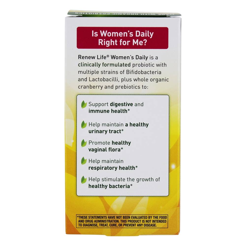 Probiotics + Prebiotics Women's Daily 20 Bilhões de UFC - 60 Cápsula (s) vegetal (s) Renew Life - Imagem 3