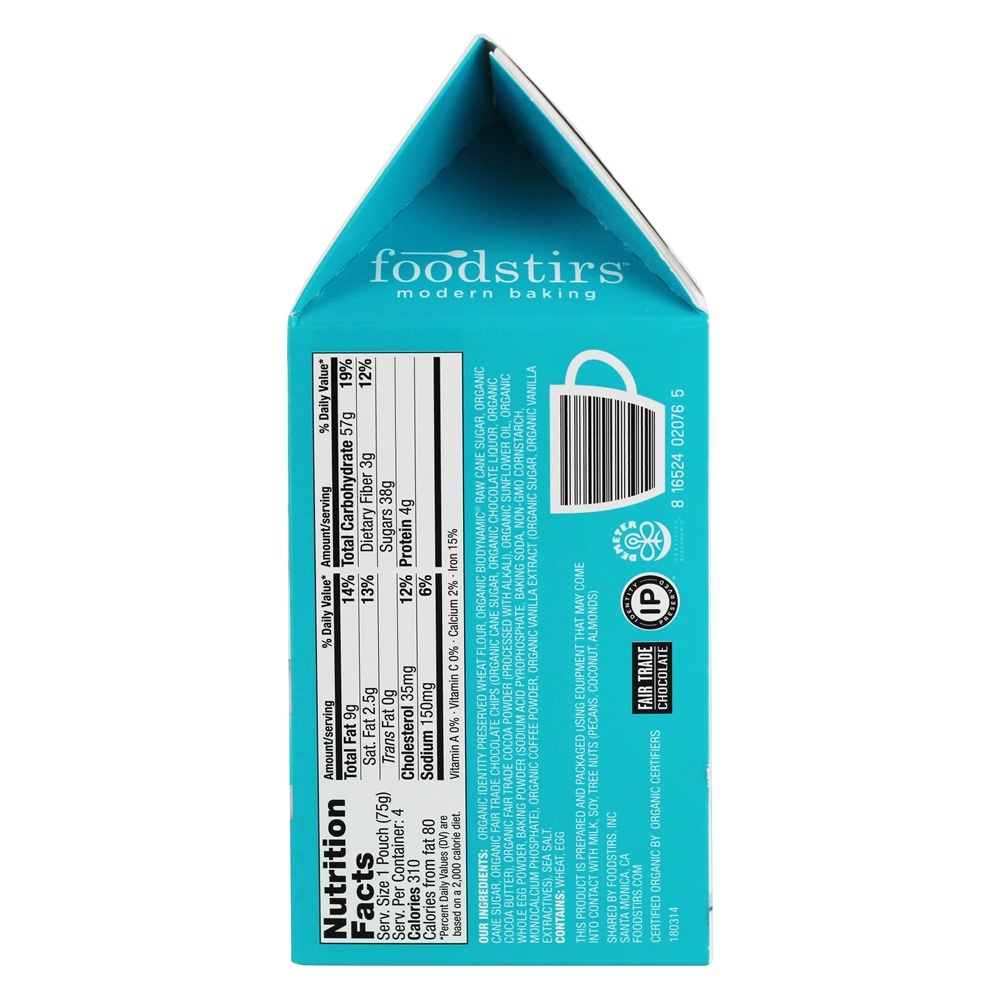 Microplaqueta de chocolate derretida orgânica da mistura de bolo da caneca do minuto - 4 Bolsas Foodstirs - Imagem 2