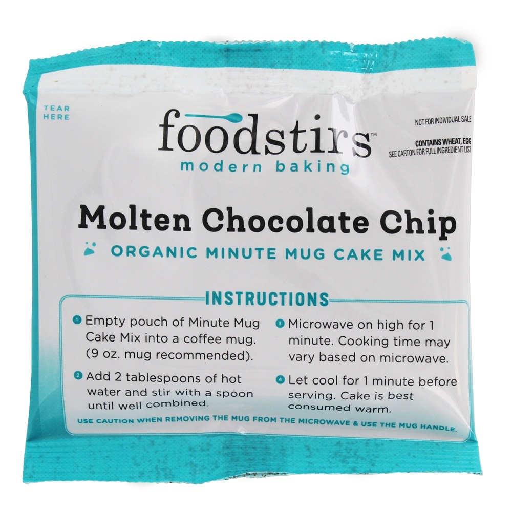 Microplaqueta de chocolate derretida orgânica da mistura de bolo da caneca do minuto - 4 Bolsas Foodstirs - Imagem 5