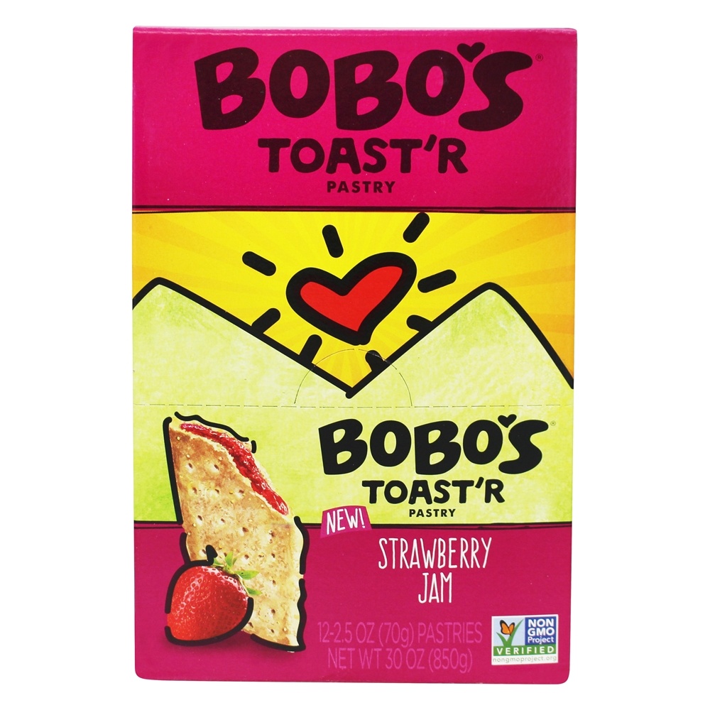 Toast'R Pastries Strawberry Jam - Pacote 12 Bobo's Oat Bars - Imagem 2