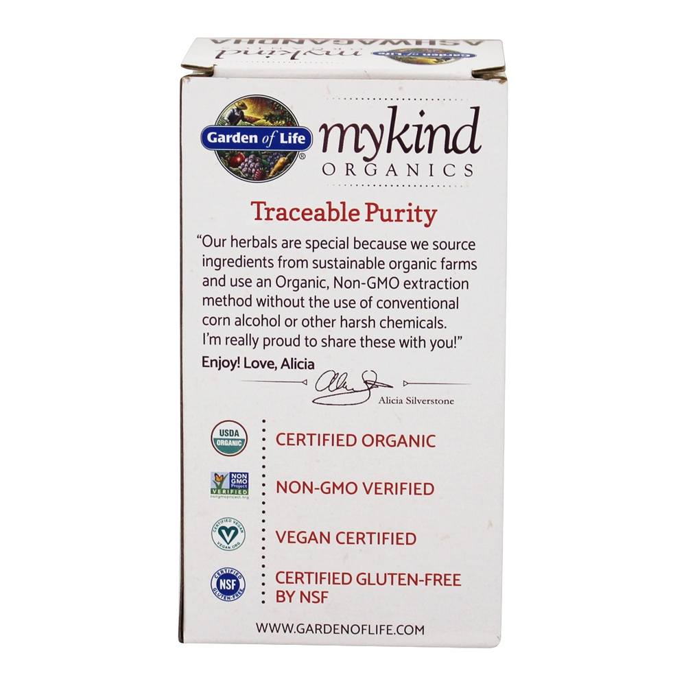 mykind Organics Ashwagandha Stress & Mood Suporte - 60 Tablet (s) vegano (s) Garden of Life - Imagem 3