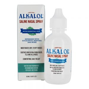 Spray nasal salino com óleos essenciais - 1.69 fl. oz. Alkalol Company