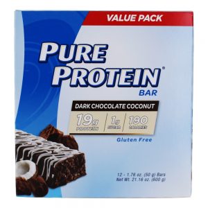 Pacote de Proteína Bar Value Dark Chocolate Coconut - 12 Barras Pure Protein