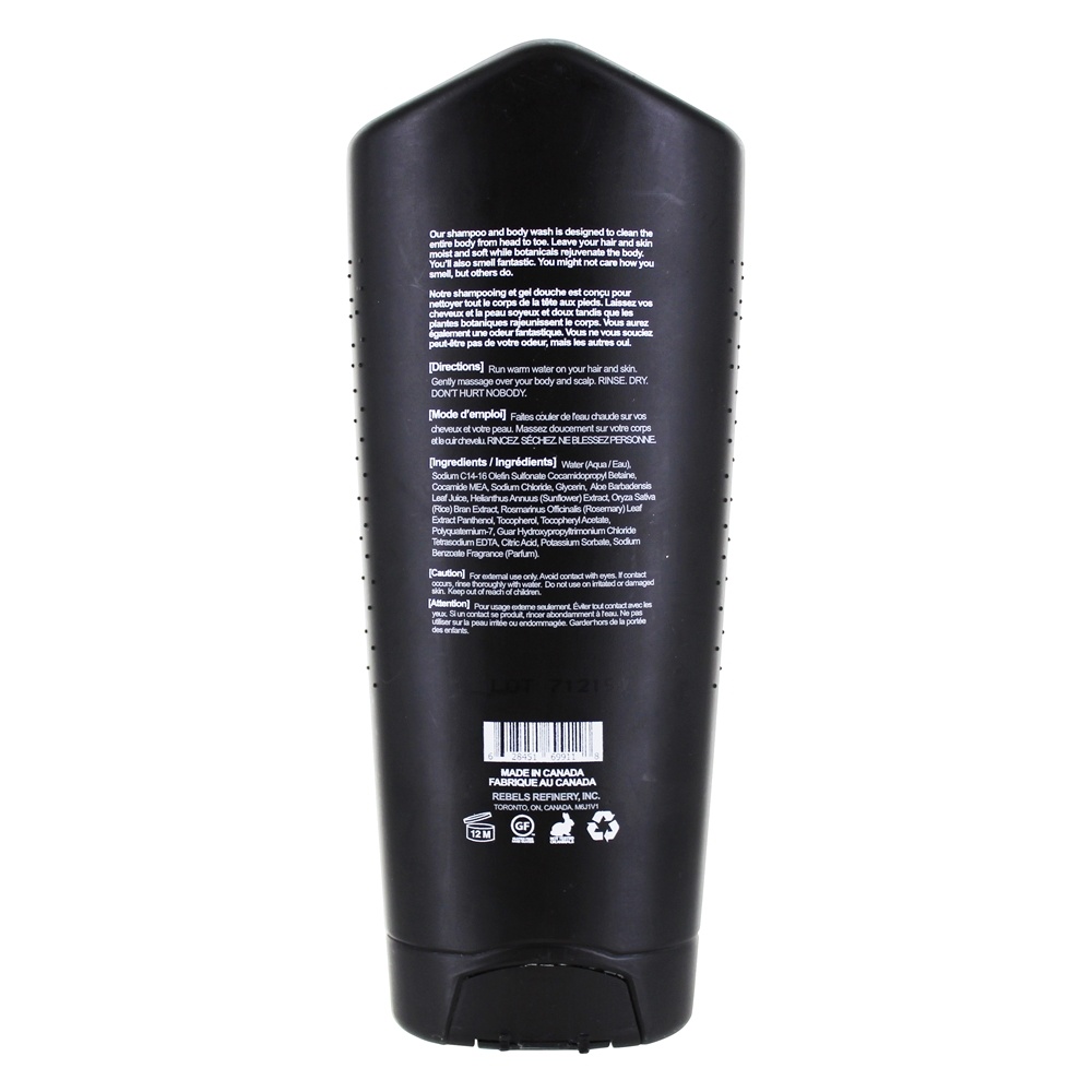 2 Em 1 lavagem corporal e xampu - 13.5 fl. oz. Rebels Refinery - Imagem 2