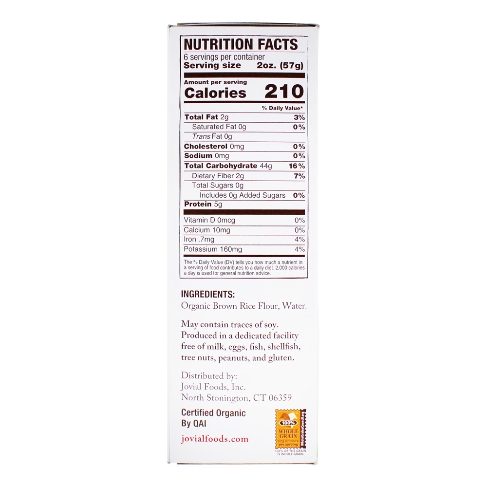 Conchas de macarrão de arroz integral sem glúten - 12 oz. Jovial Foods - Imagem 2
