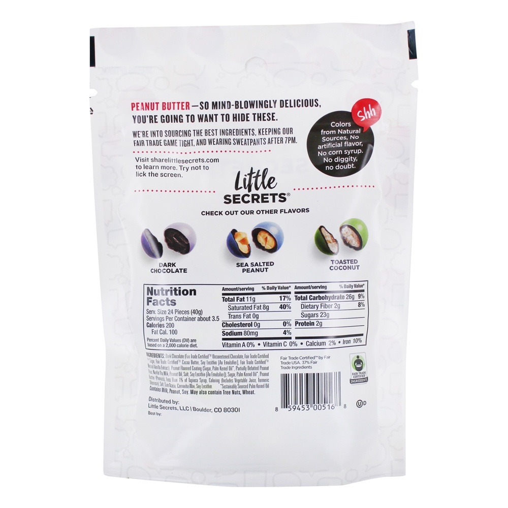 Pedaços De Chocolate Escuro Manteiga De Amendoim - 5 oz. Little Secrets - Imagem 2