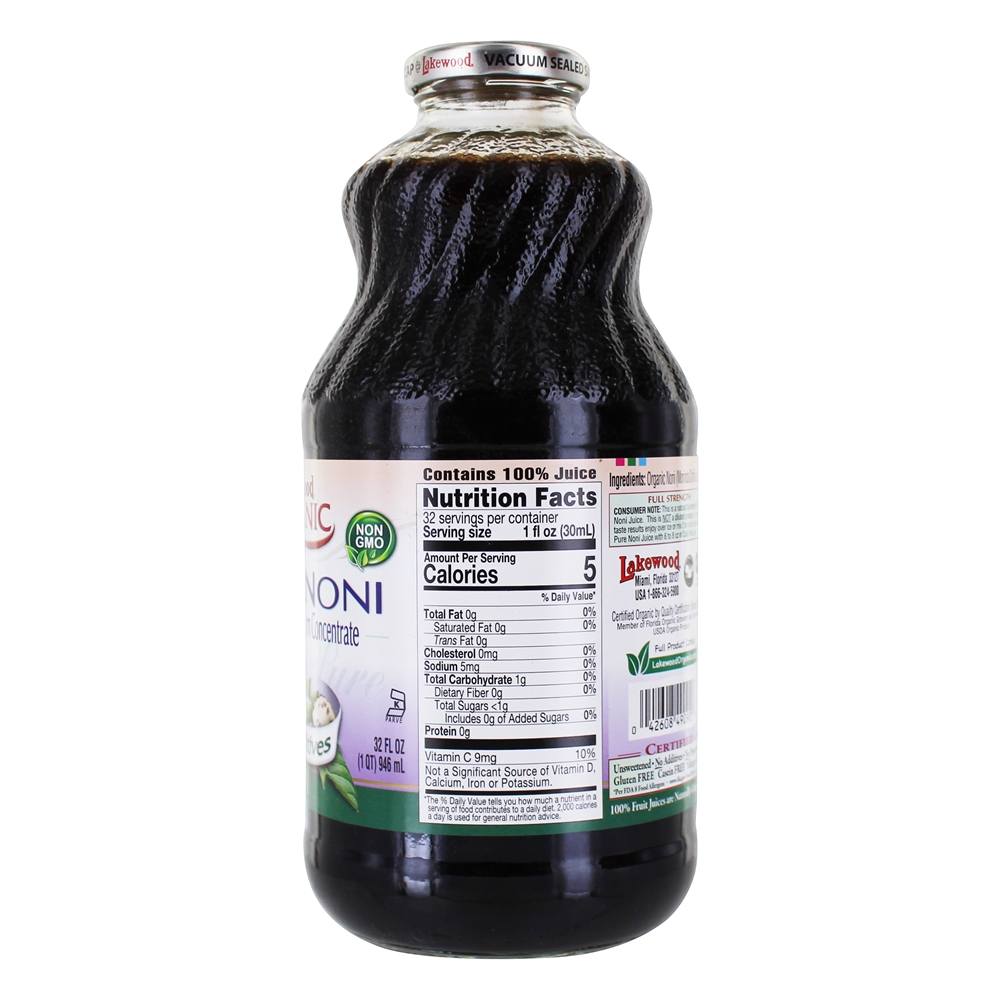 Organic Pure Suco de Noni - 32 fl. oz. Lakewood - Imagem 2