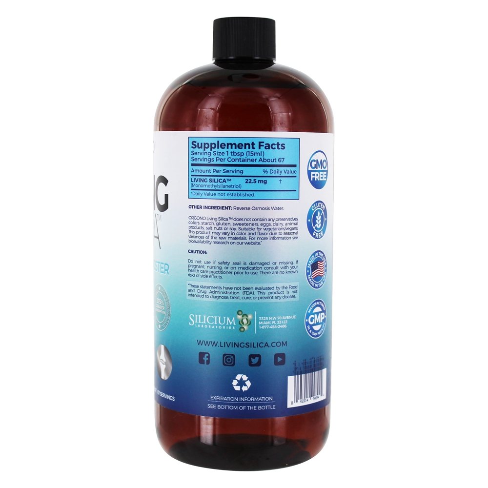 Living Silica Líquido Promotor de Colágeno - 33.85 fl. oz. Orgono - Imagem 2