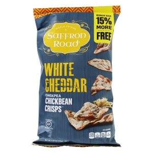 Grão de bico Chickbean Crisps Branco Cheddar - 4.03 oz. Saffron Road