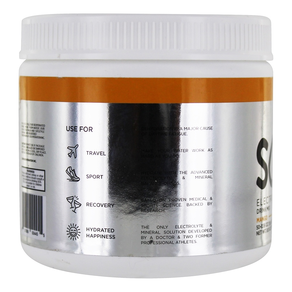 Mistura De Bebida De Eletrólito Manga - 8 oz. SOS Hydration - Imagem 3