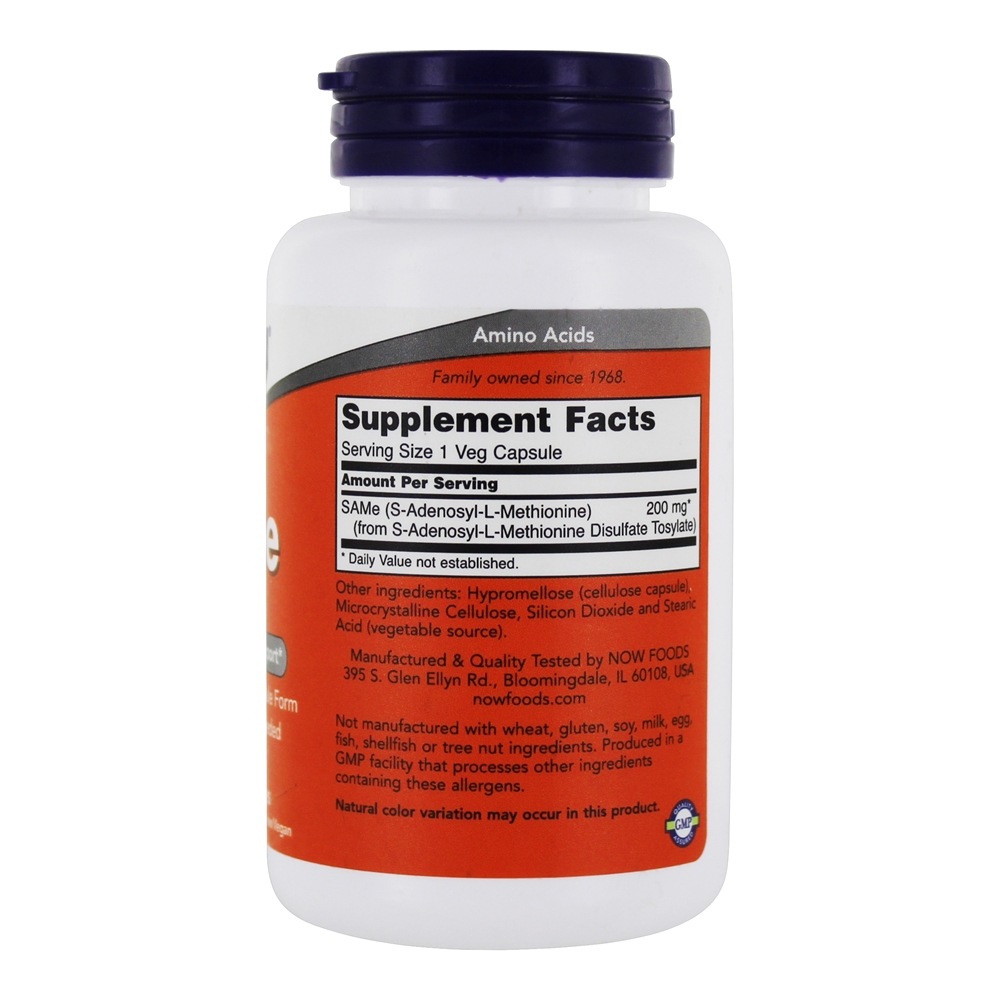 SAMe Sistema Nervoso Suporte 200 mg. - 60 Cápsula (s) vegetal (s) NOW Foods - Imagem 2
