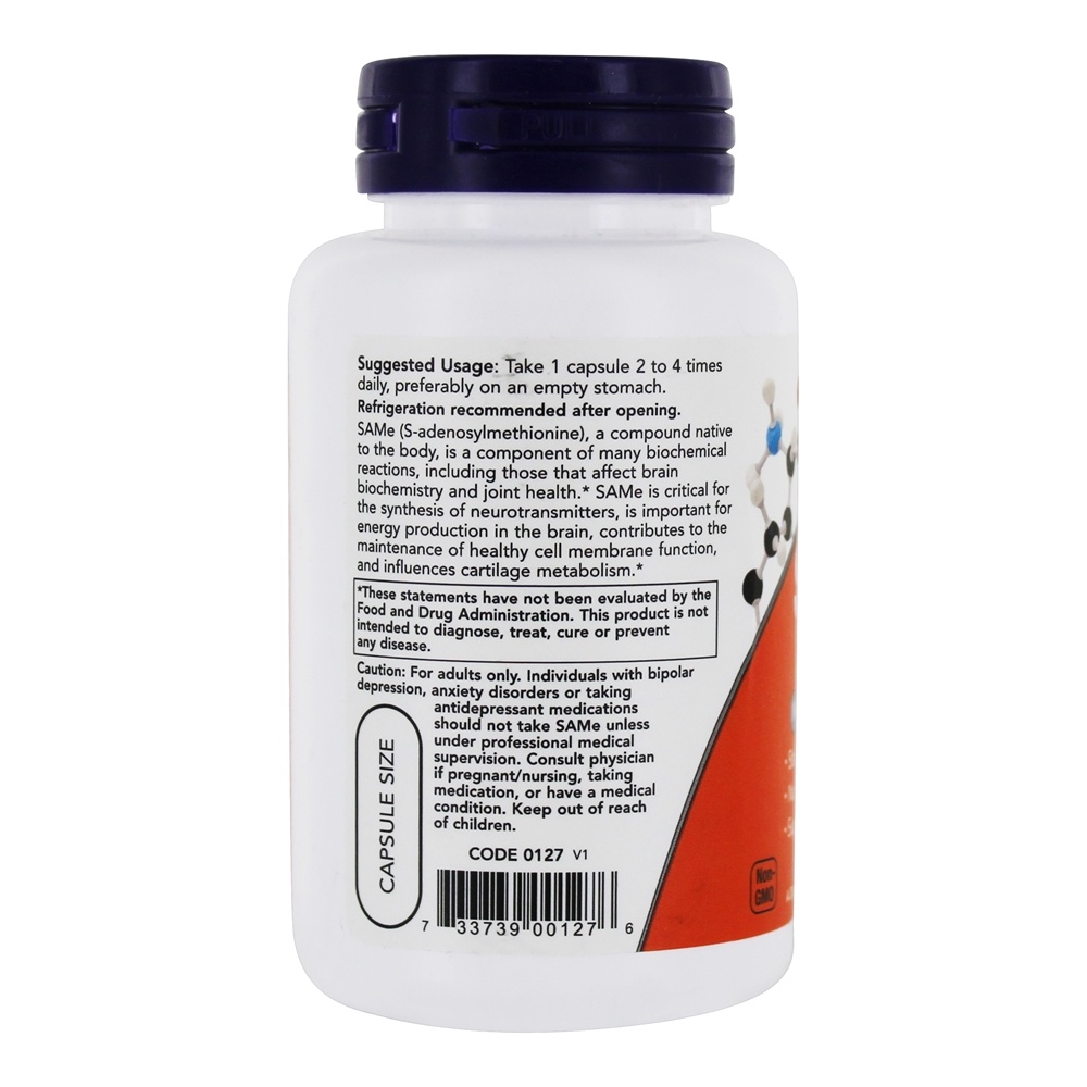 SAMe Sistema Nervoso Suporte 200 mg. - 60 Cápsula (s) vegetal (s) NOW Foods - Imagem 3