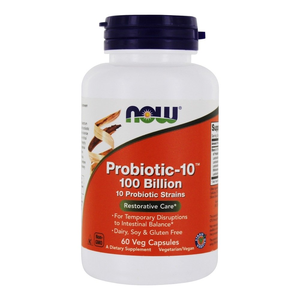 Probiótico-10 100 Bilhões de UFC - 60 Cápsula (s) vegetal (s) NOW Foods