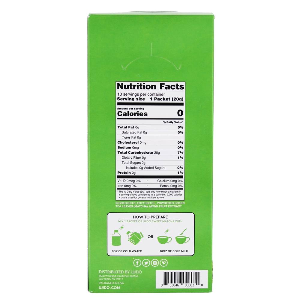 Doce Matcha Chá Verde Em Pó - 10 Pacotes (s) Ujido - Imagem 2