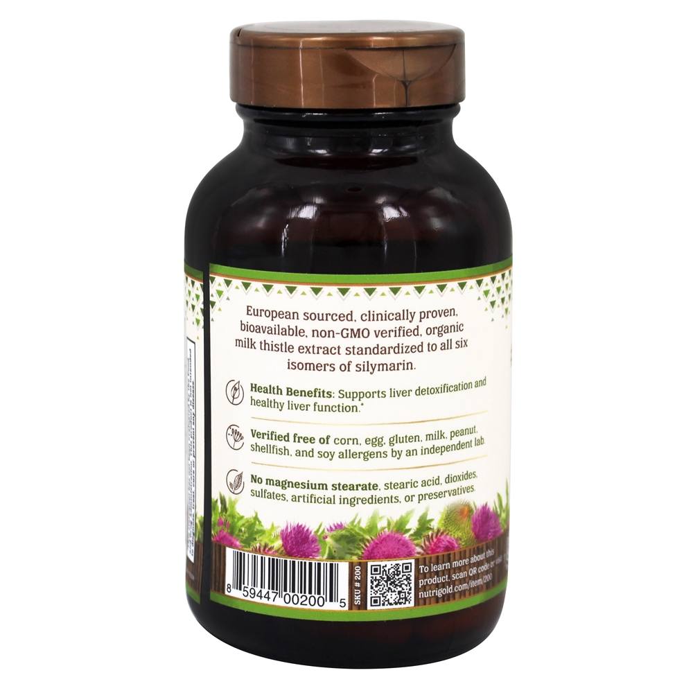 Milk Thistle Gold 175 mg. - 90 Plantcaps Nutrigold - Imagem 3