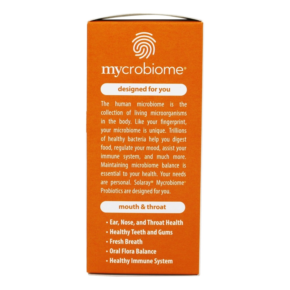 Mycrobiome Probiotic Mouth & Throat Formula 5 Bilhões de UFC - 30 Pastilhas Solaray - Imagem 3