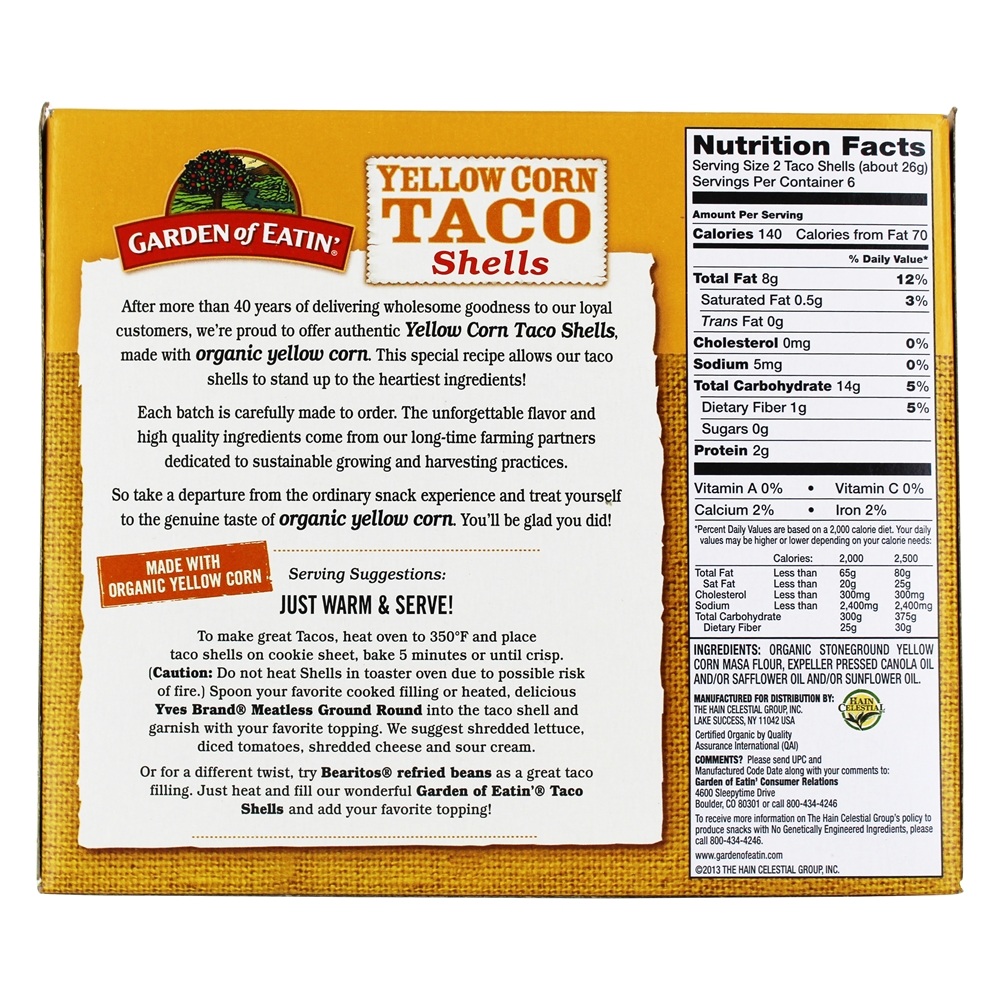 Taco de milho amarelo - 5.5 oz. Garden of Eatin - Imagem 2