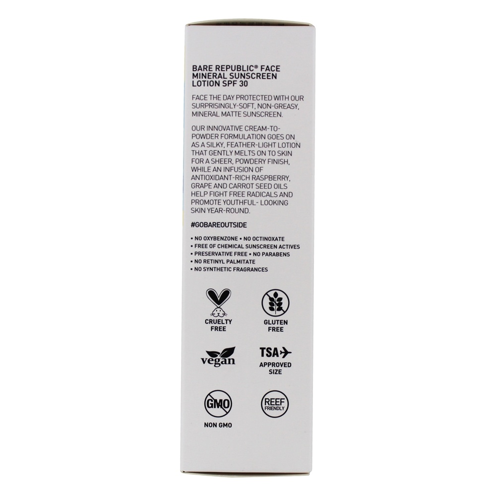 Loção Protetor Solar de Face Mineral Amplo Spectrum 30 - 1.7 fl. oz. Bare Republic - Imagem 5