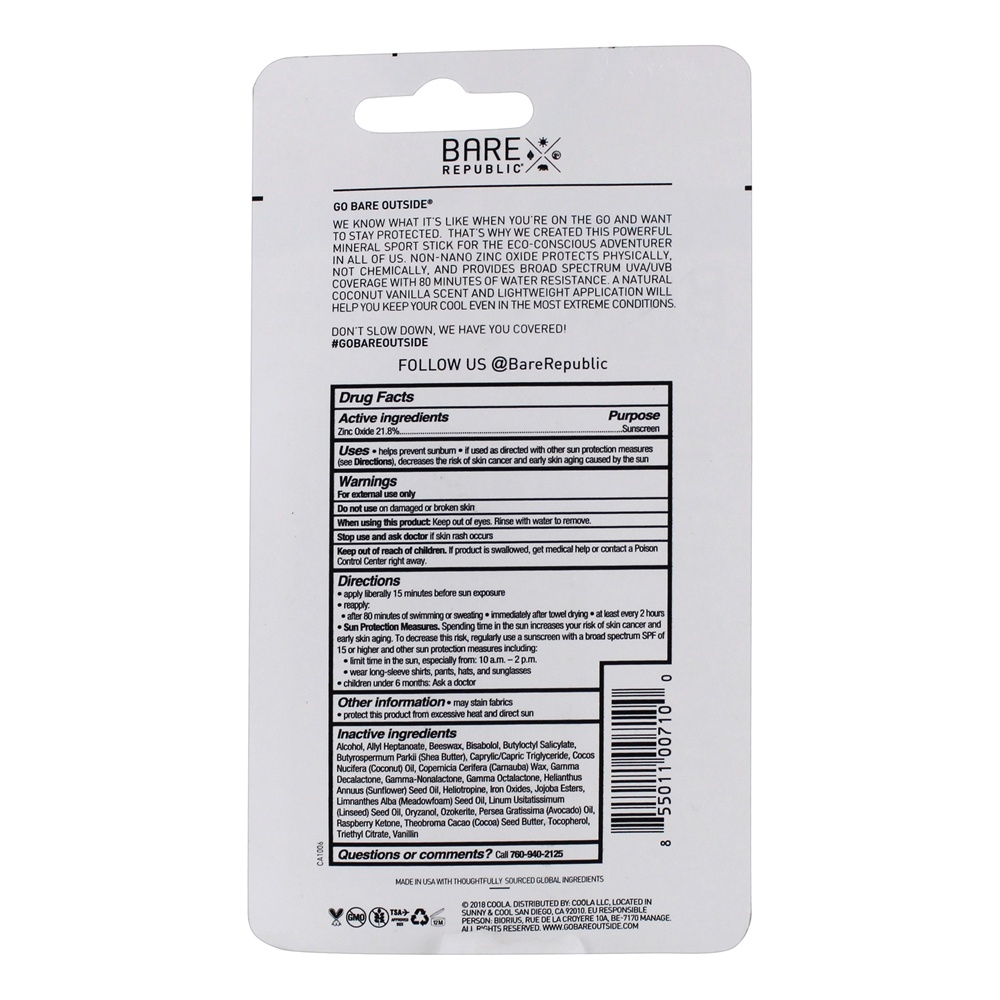 Spectrum Protetor Mineral 50 SPF - 0.5 oz. Bare Republic - Imagem 2