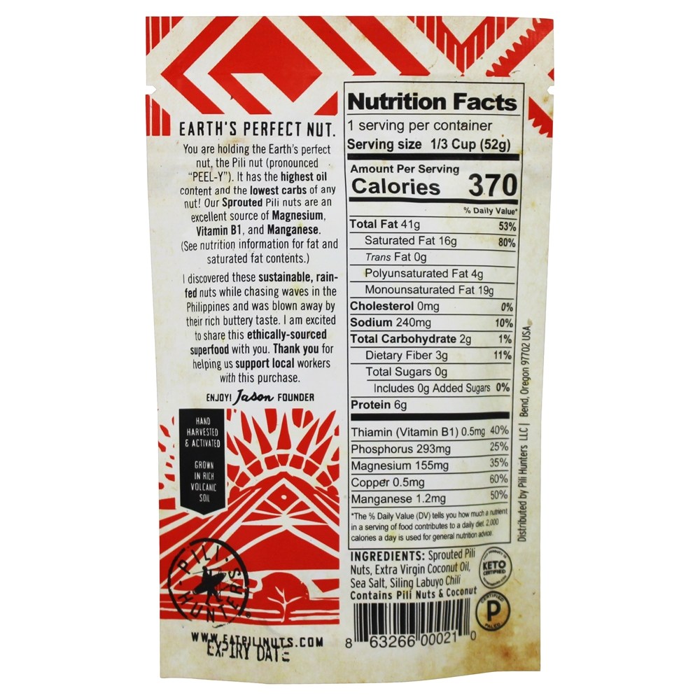 Pimenta picante de Pili nozes ativado - 1.85 oz. Pili Hunters - Imagem 2