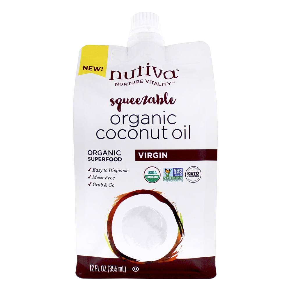 Óleo de coco virgem orgânico espremido - 12 fl. oz. Nutiva