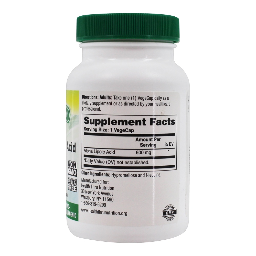 Ácido Alpha-Lipóico 600 mg. - 60 Cápsula (s) vegetal (s) Health Thru Nutrition - Imagem 2