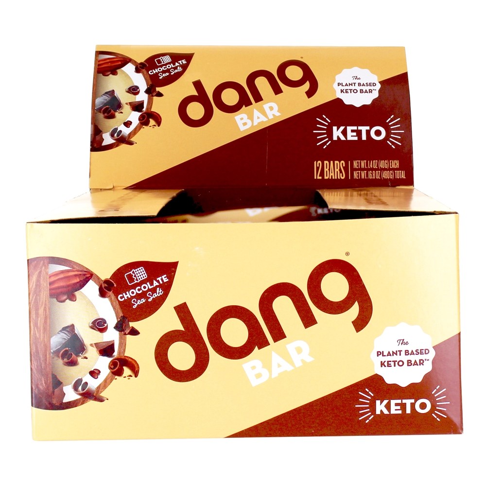 Sal de mar de chocolate com base em planta Keto Bars - 12 Barras Dang