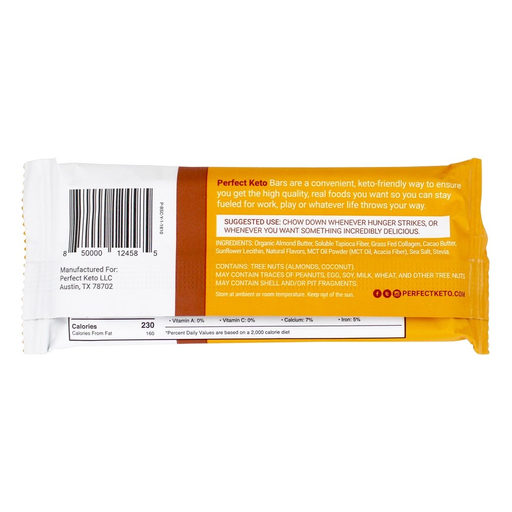 Keto Bar Caramelo Salgado - 1.58 oz. Perfect Keto - Imagem 2