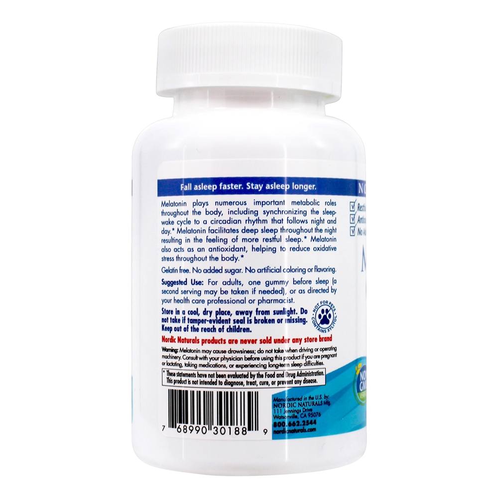 Melatonina Gummies Frescor Suportado para o Sono Saudável 1.5 mg . - 60 Gummies Nordic Naturals - Imagem 3