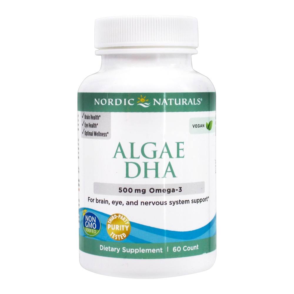 DHA Vegetal de Algas Vegetais DHA Omega - 3 500 mg . - 60 Softgels Nordic Naturals - Imagem 2